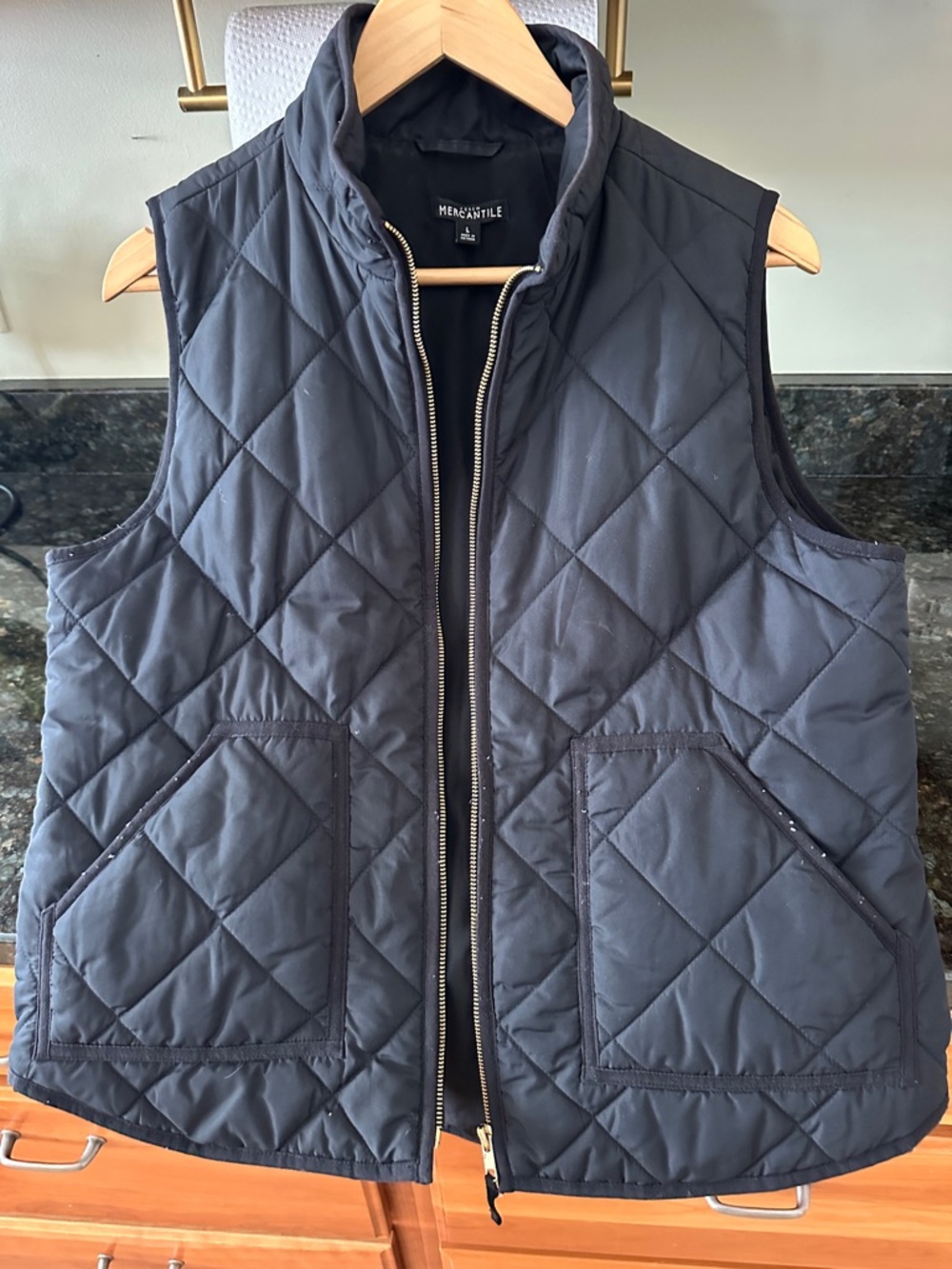 Quilted J Crew  Vest - Black